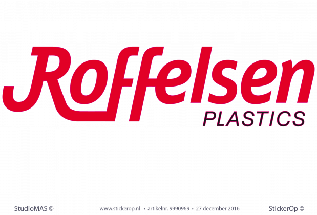 Deursticker zakelijk beeldmerk - Roffelsen plastics Muursticker zakelijk beeldmerk Roffelsen plastics