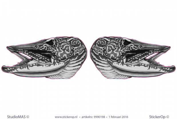 Bootsticker - Misha's snoek muurstickers van zelf aangeleverd plaatje Mishas snoek