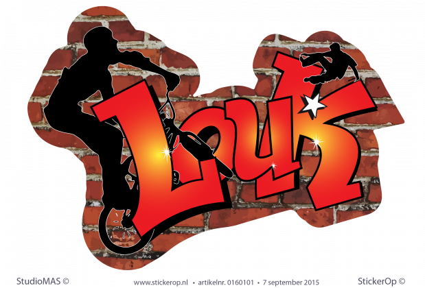 Muursticker graffiti thema sport - Louk muursticker graffiti sport Louk