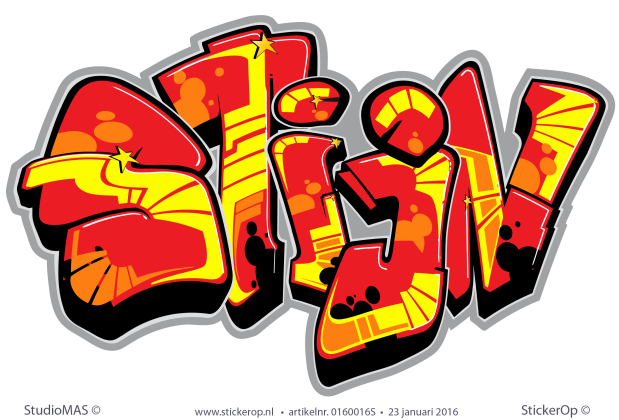 Muursticker graffiti type A - Stijn muursticker graffiti type A Stijn