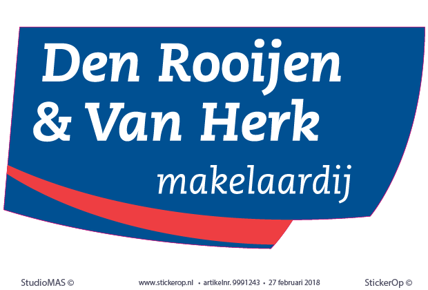 Muurstickers zakelijk gebruik - logo Den Rooijen en Van Herk Makelaardij