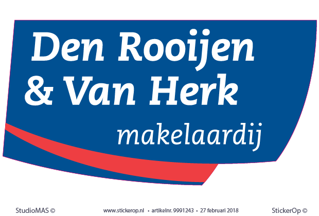 Muur-, deursticker zakelijke toepassing - Logo Den Rooijen en Van Herk Makelaardij Muurstickers zakelijk gebruik - logo Den Rooijen en Van Herk Makelaardij