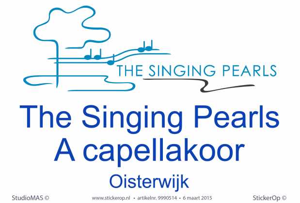 Muursticker van logo - The Singing Pearls muursticker bedrijfslogo The Singin Pearls