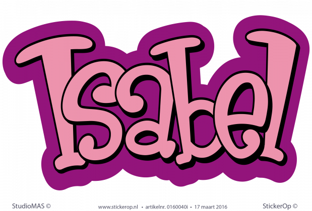 Muurstickers graffiti type D - Isabel muurstickesr graffiti duo-colour isabel