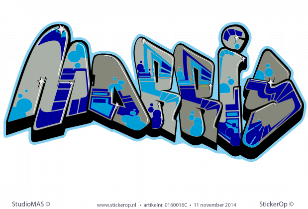 Graffiti Morris muursticker graffiti Morris