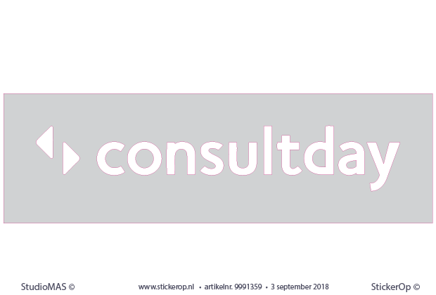Raamsticker logo Consultday uitgespaard in zandstraalfolie