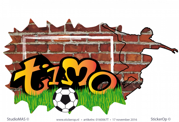 Muursticker graffiti thema sport - Timo muursticker graffiti sportieve Timo
