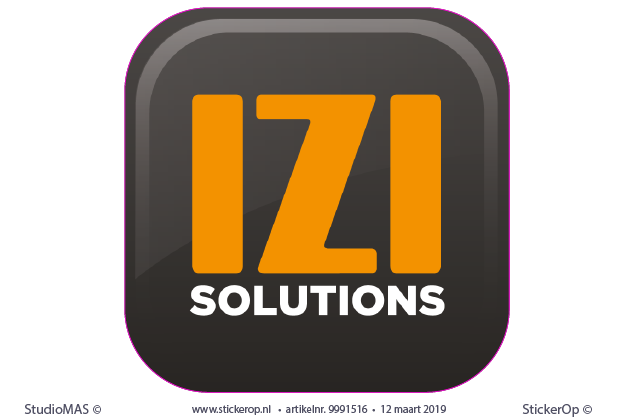 Deur-, muursticker zakelijk logo - IZI-Solutions muurstickers zakelijk logo - IZI-Solutions