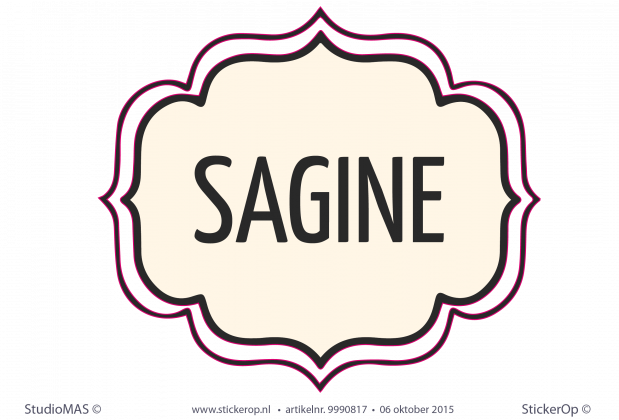 Naamsticker - Sagine naamsticker Sagine