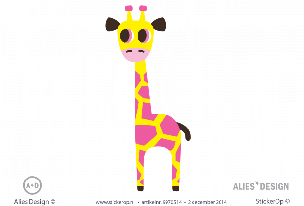 Muurstickers decoratie kinderkamer - retro Giraf - Alies Design muursticker alies design giraffe
