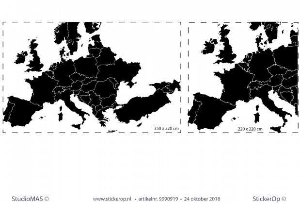 muursticker kaarten europa appartement