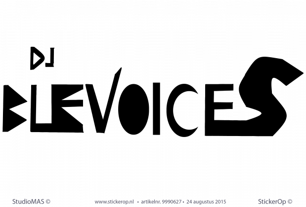 muurstickers zakelijk logo dj bluvoices