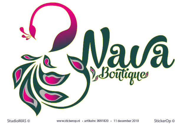 fc bedrijfslogo op de muur - Nava Boutique van eigen logo - Nava Boutique