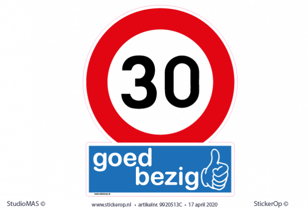Kliko stickers 30 km - Goed bezig - per set 2 stuks - 30km goed bezig