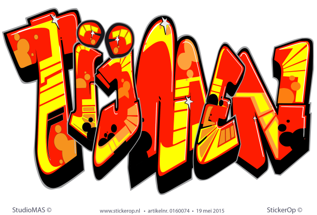 Muursticker graffiti type A - Tijmen muursticker graffiti type-A Tijmen