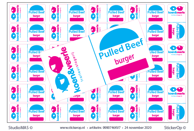 - vlaggetjes-stickers - Koen en Veerle -Pulled beef burger
