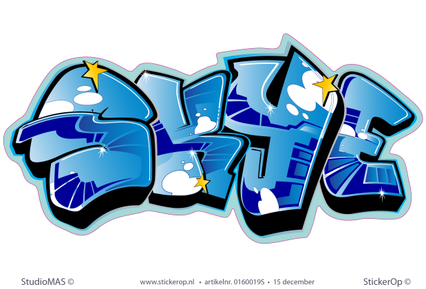 Muursticker graffiti - Skye muursticker graffiti Skye