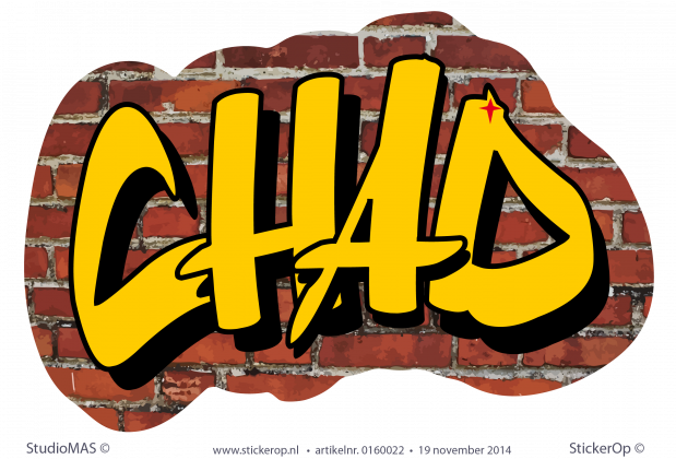 Graffiti Chad muursticker graffiti chad