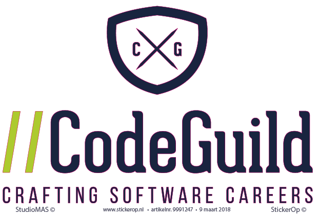 Deurstickers zakelijk gebruik - Logo CodeGuild - full colour Deurstickers zakelijk gebruik - logo CodeGuild