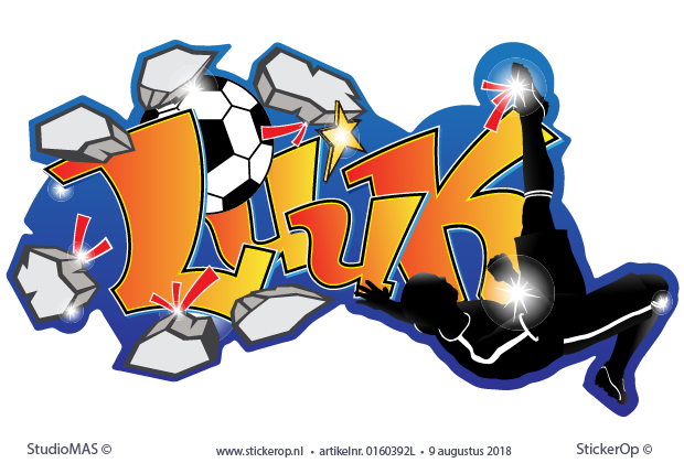 Graffiti muursticker thema voetbal - Luuk - Luuk