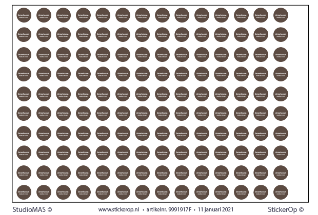logostickers - Browhouse - 140 stuks 1,5 cm - middenbruin - logo-stickers - browhouse - middenbruin