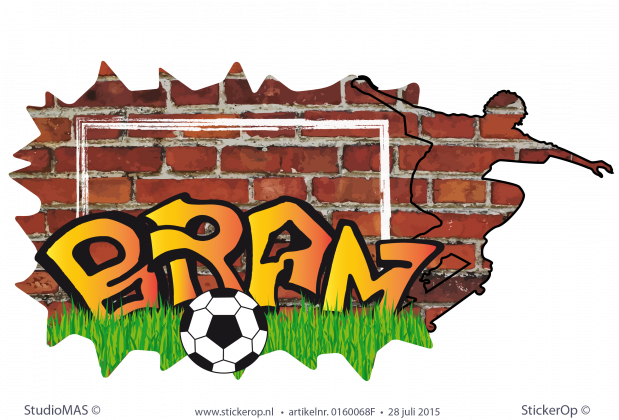Muursticker graffiti - sportieve Bram muursticker graffiti sportieve Bram