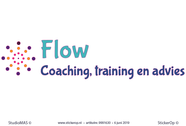 Muursticker bedrijfslogo - Flow coaching, training en advies logo -Flow coaching trainig advies