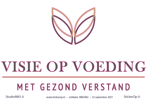 Muur-, deurstickers van zakelijk logo - Visie op Voeding van eigen logo - Visie op Voeding