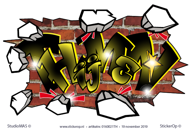 graffiti naamsticker - Thijmen