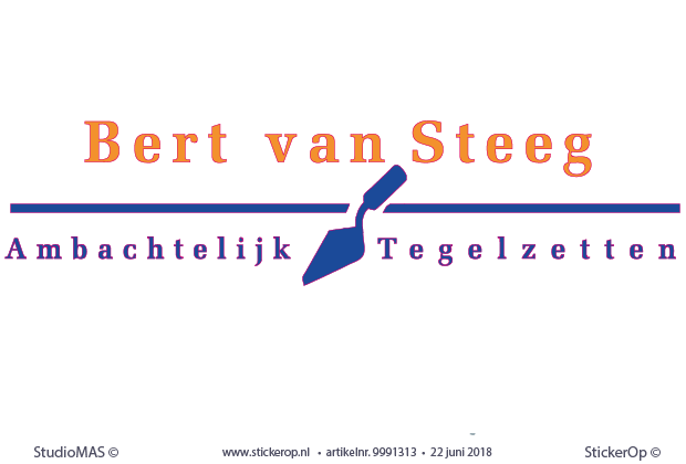 muurstickers zakelijke toepassing - logo Bert van Steeg