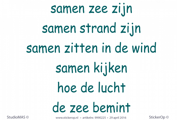 Muursticker zelf aangeleverde tekst - Kees' poëzie muursticker eigen tekst Kees pozie