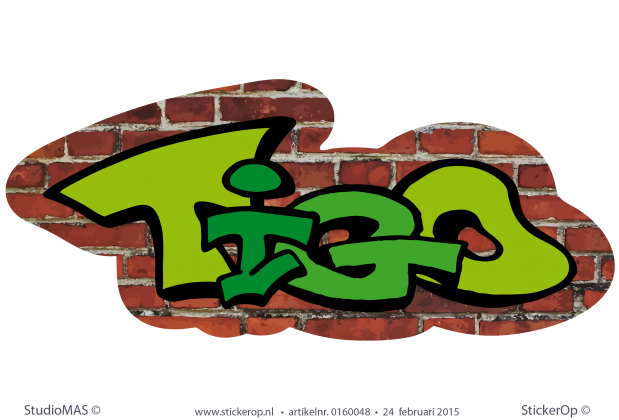 Muursticker Graffiti - Tigo muursticker graffiti stenen muur tigo
