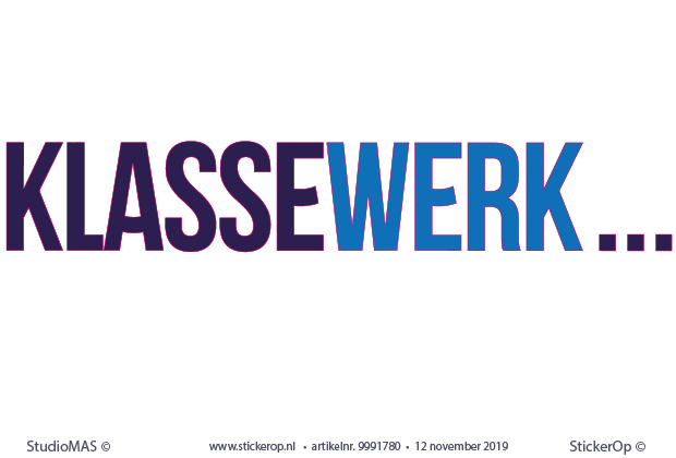 Zakelijk logo op de muur - Klassewerk -sticker zakelijke logo - Klassewerk