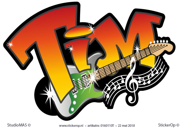 Muurstickers graffiti - Tim muursticker muzikale graffiti Tim