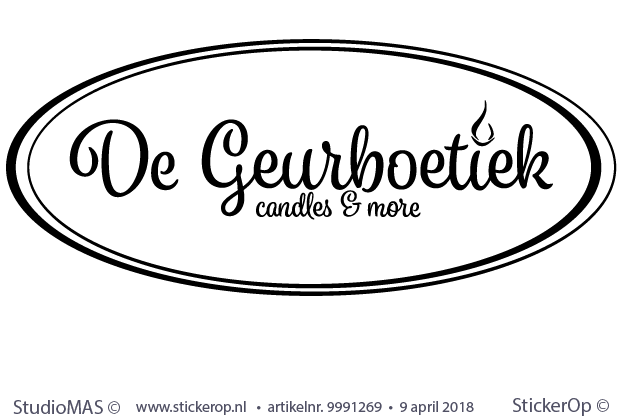 Muurstickers zakelijke toepassing - logo De Geurboetiek zakelijk gebruik - logo De Geurboetiek