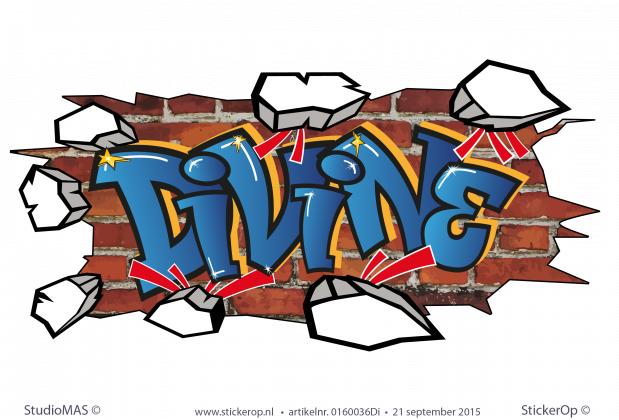 Muursticker graffiti type G - Divine muursticker graffiti Divine