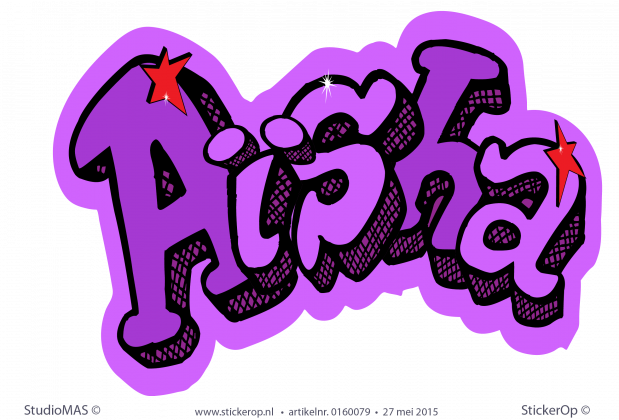Muursticker graffiti type C - Aïsha muursticker graffiti -Aisha