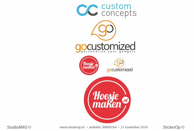 Muursticker zakelijk logo Go Customized