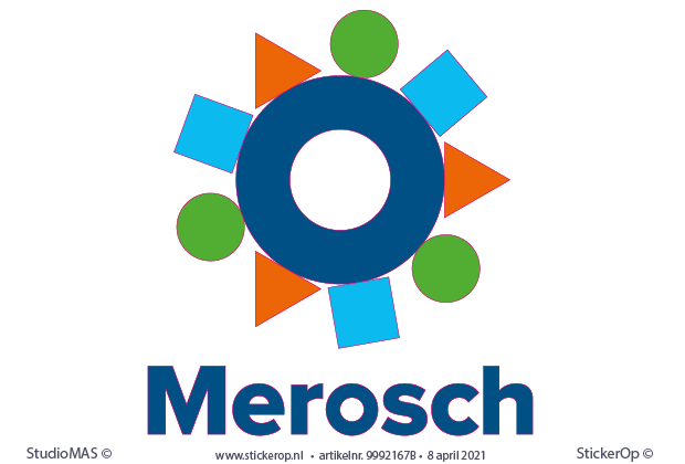 Raamsticker 4 kleuren zakelijk logo - Merosch -logosticker - Merosch