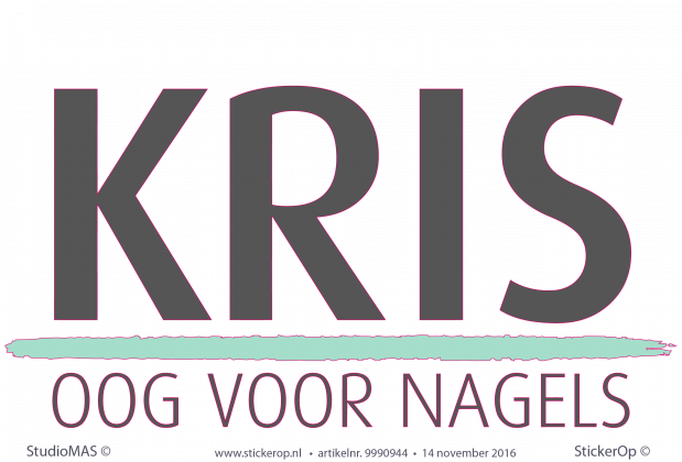 Muurstickers zakelijk logo KRIS nagels