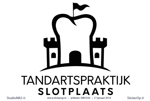 Muur-, deur-, raamsticker zakelijk logo - Tandartspraktijk Slotplaats - verticaal - Logo Tandarts Praktijk Slotplaats - verticaal