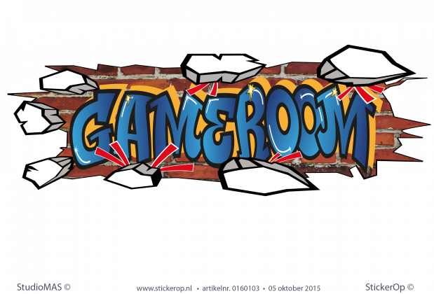 muursticker graffiti type g gameroom