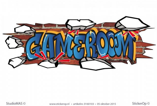 Muursticker graffiti type G - Gameroom muursticker graffiti type g gameroom