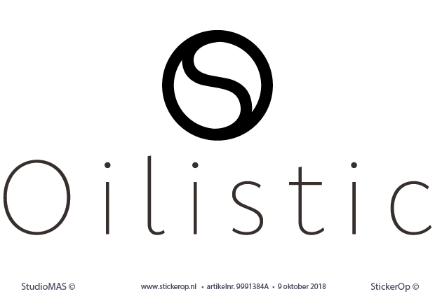 Raamstickers zakelijke toepassing - logo Oilistic - twee kleuren