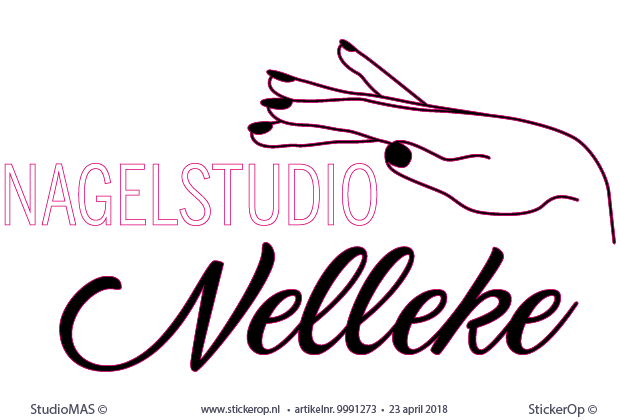 muurstickers zakelijk gebruik - logo Nagelstudio Nelleke