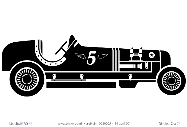 Muurstickers thema muursticker transport oude racewagen