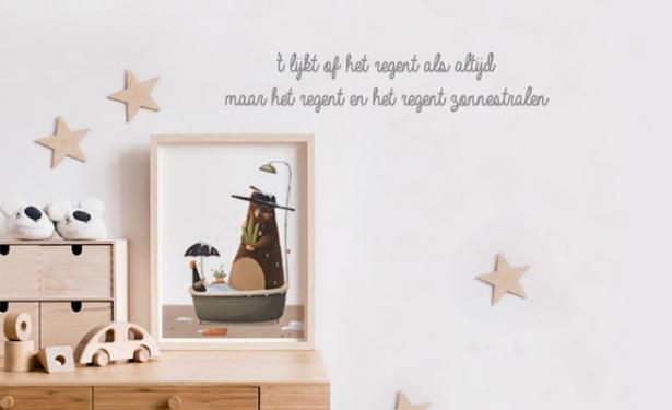 en de Munnik songtekst muursticker voor in de kinderkamer het regent zonnestralen mouseover-min