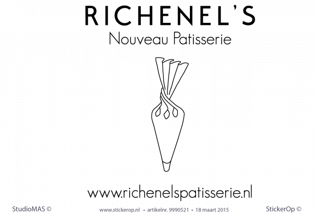muursticker zakelijk logo Richenels patisserie