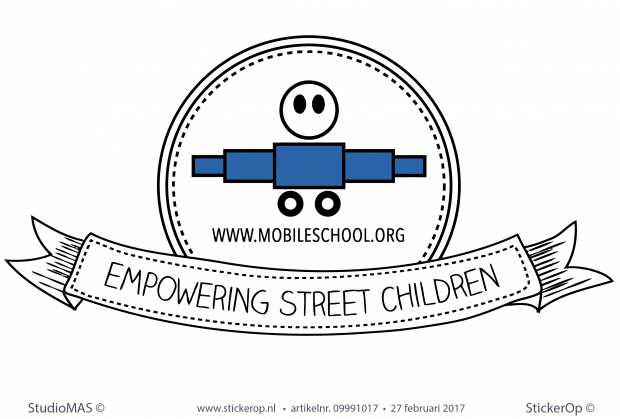 muursticker zakelijk logo Mobileschool