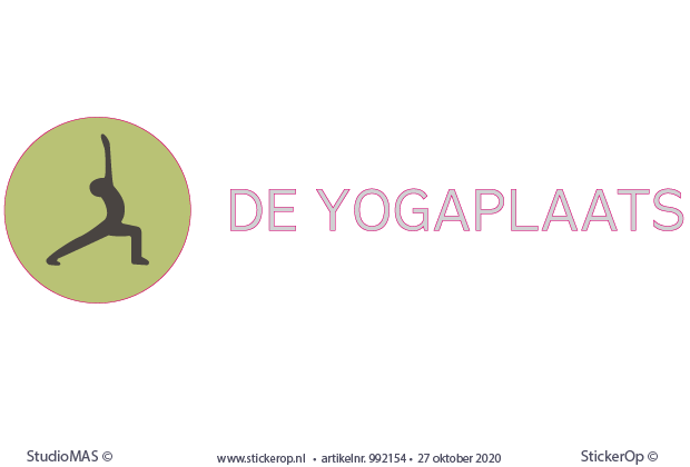 Deur- , muursticker zakelijk logo - De Yogaplaats - muursticker eigen logo - De Yogaplaats